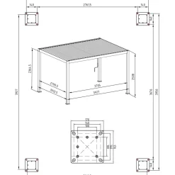 Pergola Home4You Mirador-111, 300x400cm, verhoilla, tummanharmaa