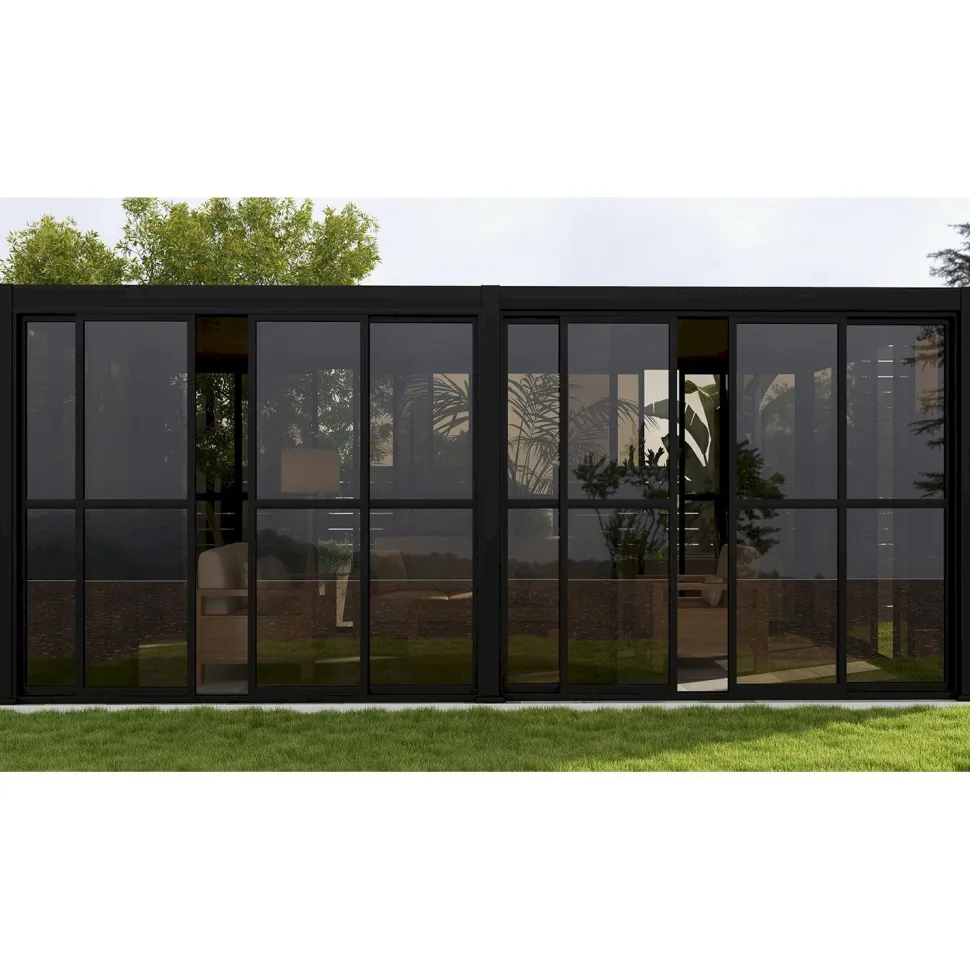 Pergolan liukuseinäpaneeli Home4You Mirador-111(4m), 370,4x236,5cm, polykarbonaatti