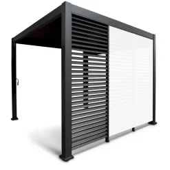 Pergolan säleikköpaneeli Home4You Mirador-111(4m), 123,5x238,25cm, tummanharmaa