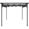 Pergola sisäänvedettävä katto antrasiitti 3x3 m teräs 180 g/m² (12226)