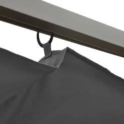 Pergola sisäänvedettävä katto antrasiitti 3x3 m teräs 180 g/m² (12226)
