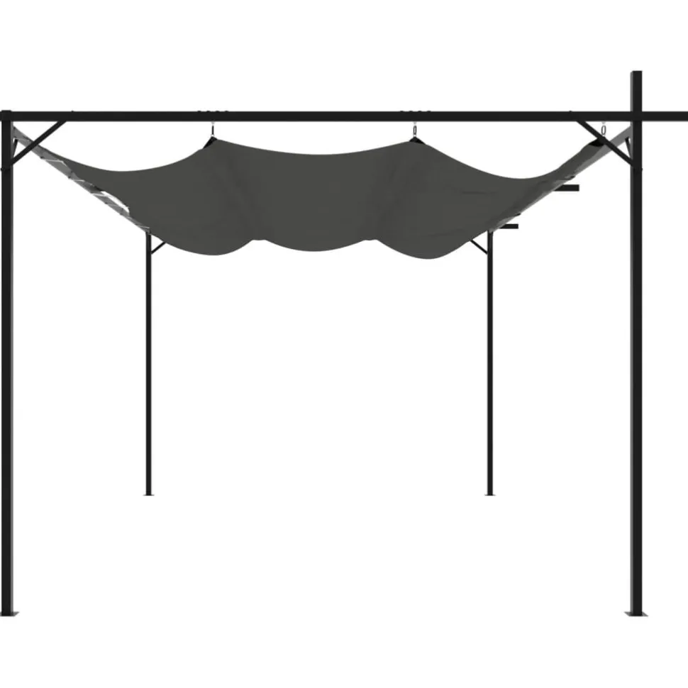 Pergola sisäänvedettävä katto antrasiitti 395x292x230 cm