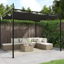 Pergola sisäänvedettävä katto antrasiitti 295x292x230 cm