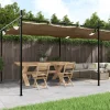 Pergola sisäänvedettävä katto taupe 589x292x230 cm