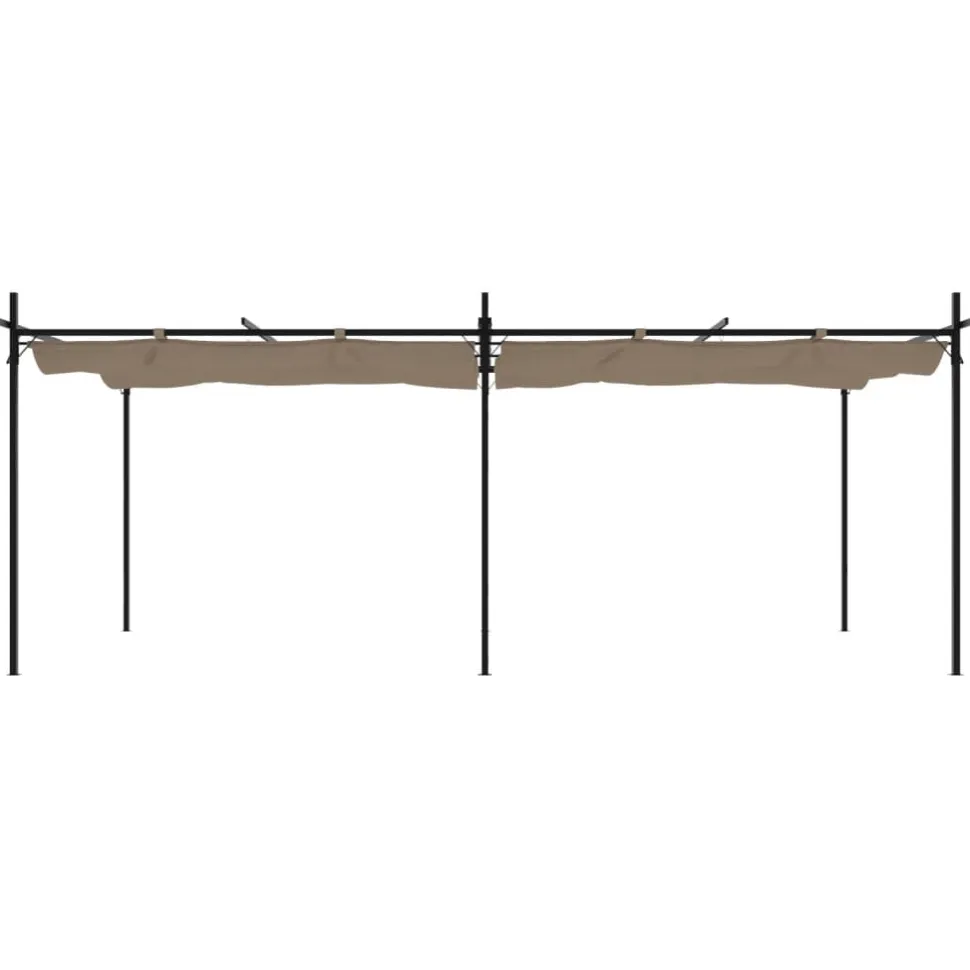 Pergola sisäänvedettävä katto taupe 589x292x230 cm