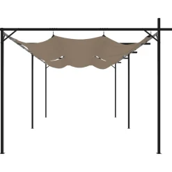 Pergola sisäänvedettävä katto taupe 589x292x230 cm