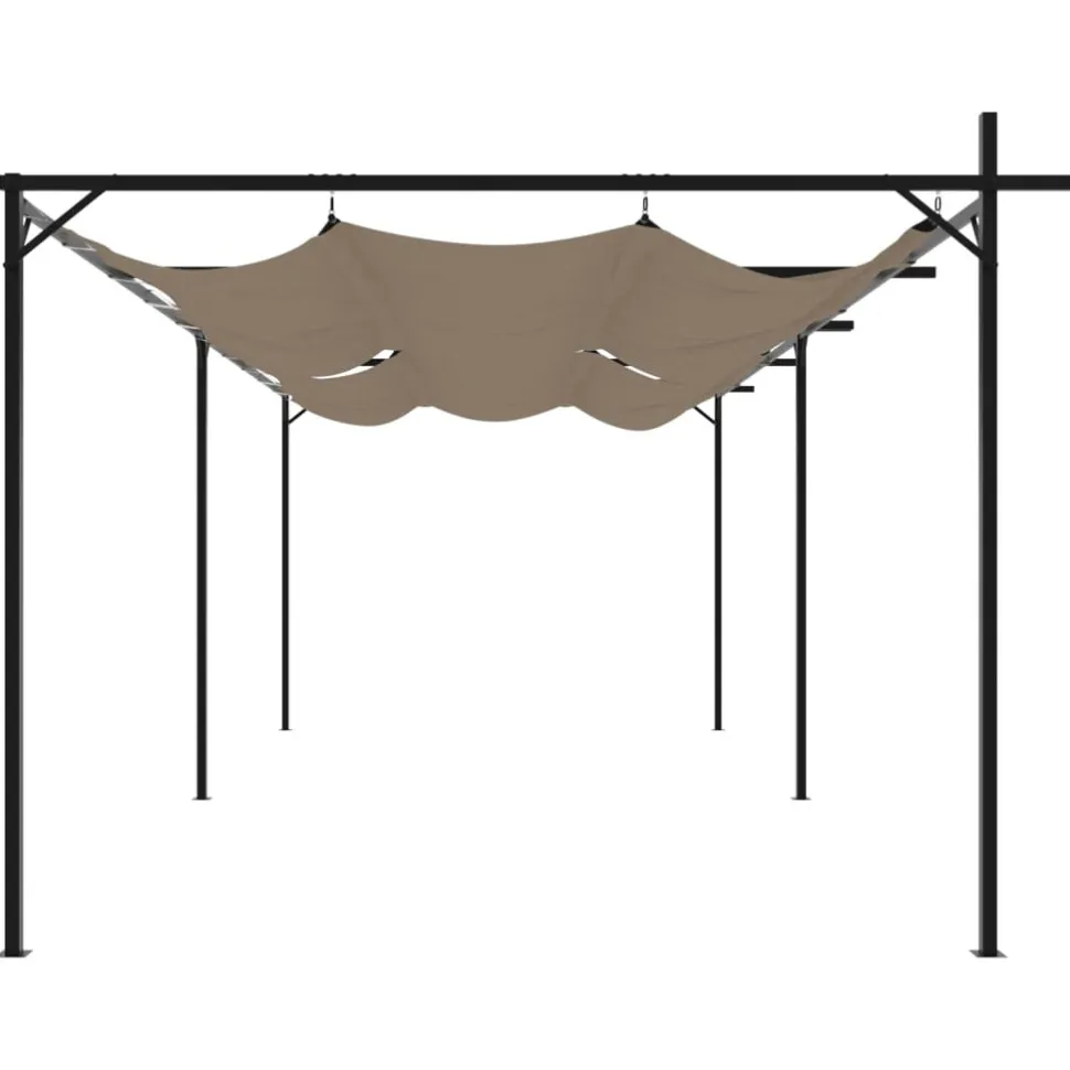 Pergola sisäänvedettävä katto taupe 589x292x230 cm