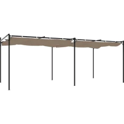 Pergola sisäänvedettävä katto taupe 589x292x230 cm