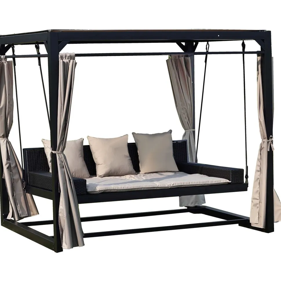 Pihakeinu Home4you Barcelona, 3 hlö, katoksella ja verhoilla, musta/beige