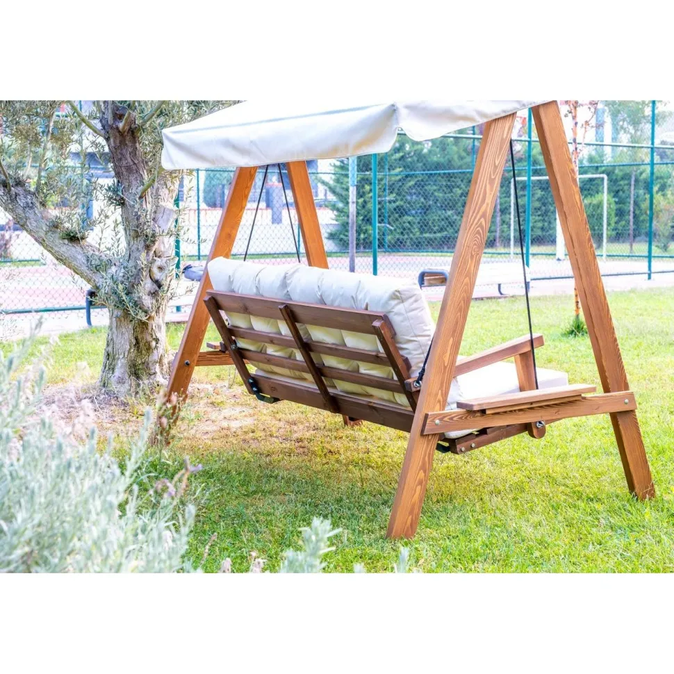 Pihakeinu Linento Garden Olea, 3-istuttava, säädettävä, vaaleanharmaa