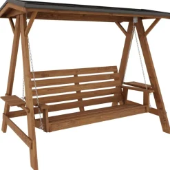 Pihakeinu Miljöökoriste, 180x235x205 cm, 3-istuttava, kovalla katoksella, ruskea