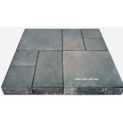 Pihakivi Lakka Roomalainen kivi 80 418x418x80 mm musta