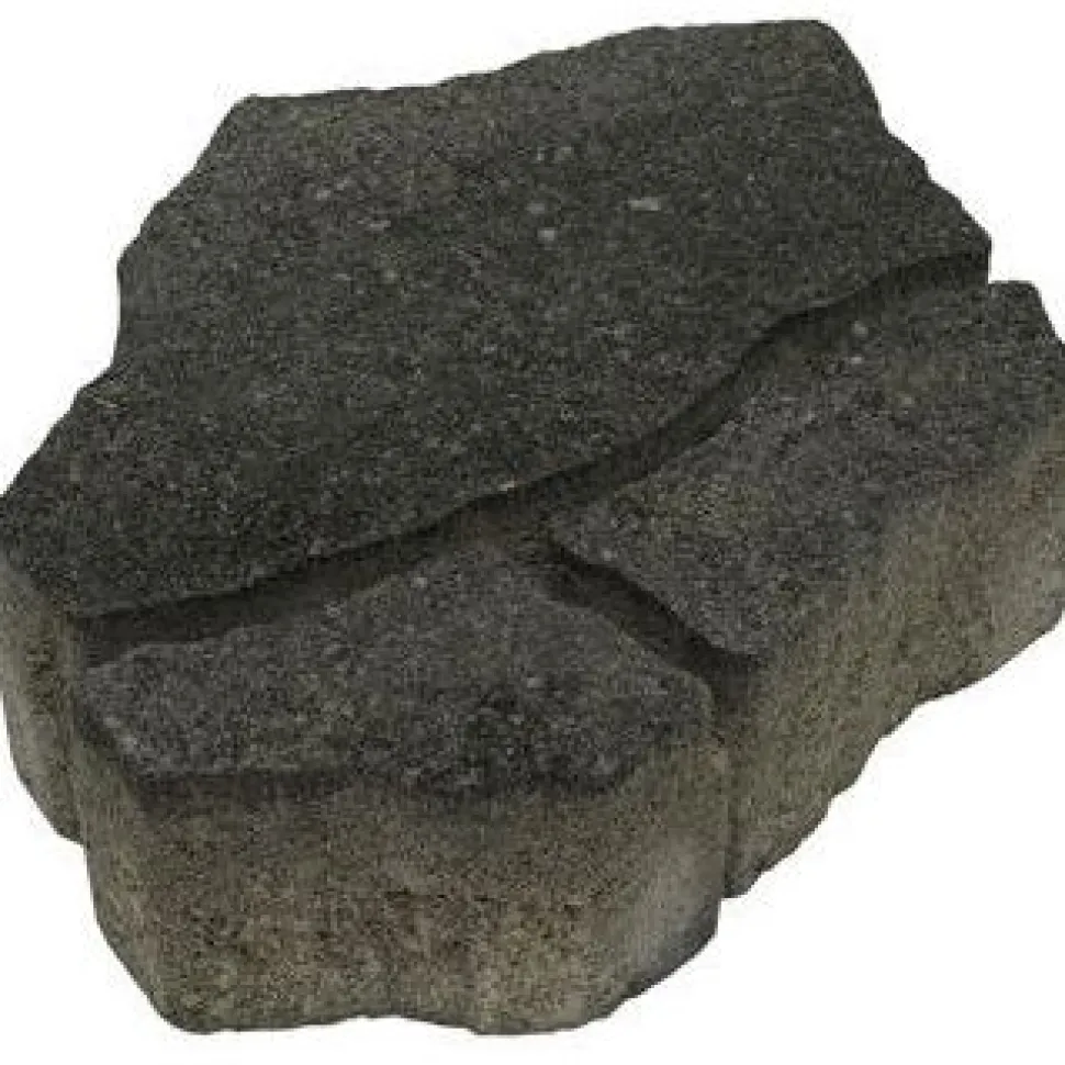 Pihakivi Rudus Luotokivi 336x246x80 mm profiloitu mustaharmaa