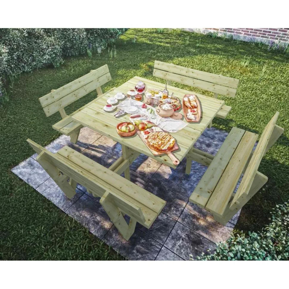 Piknik pöytäryhmä Palmako Arthur 274x274 cm vihreä