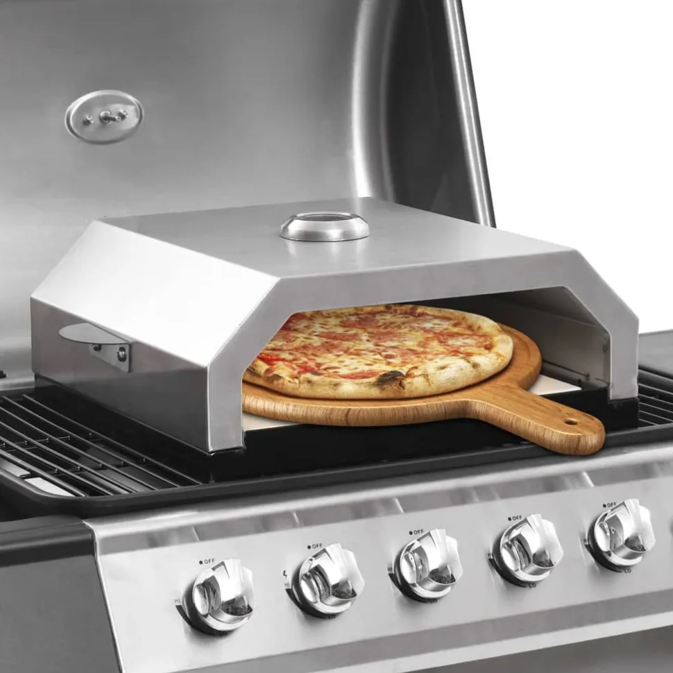 Pizzauuni keraamisella kivellä kaasu tai hiiligrilliin