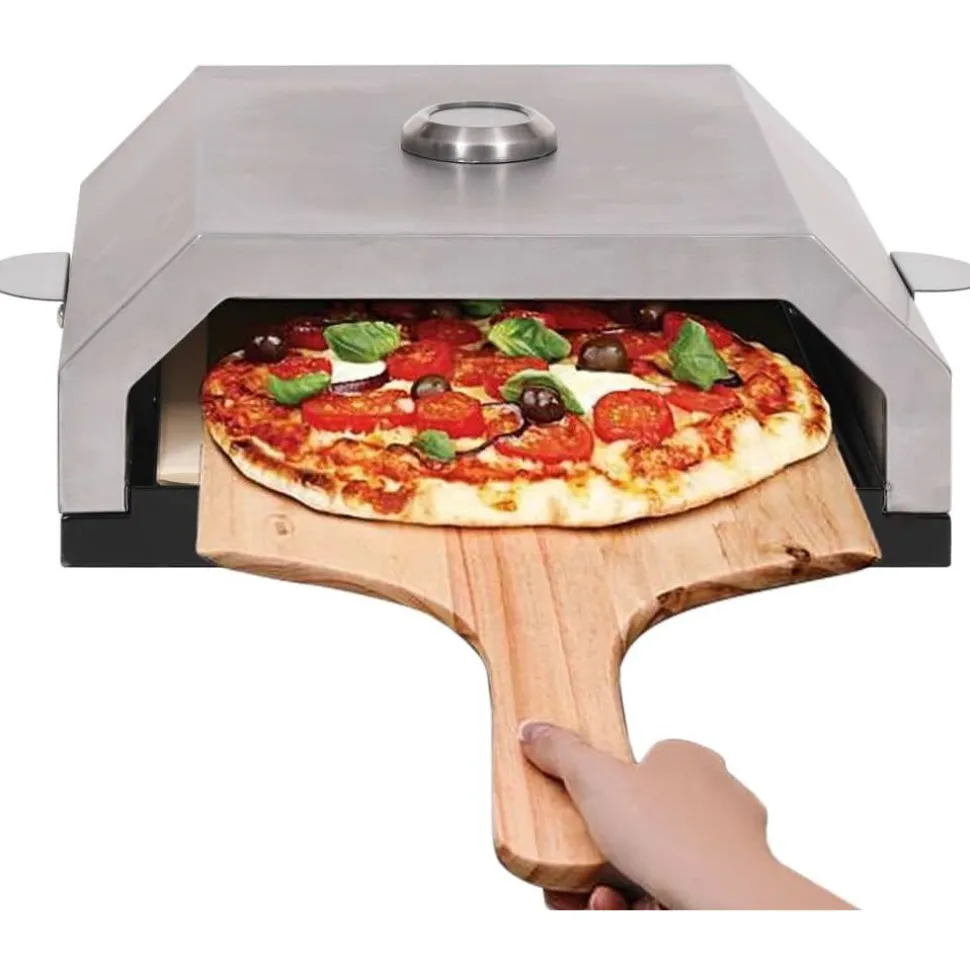Pizzauuni keraamisella kivellä kaasu tai hiiligrilliin
