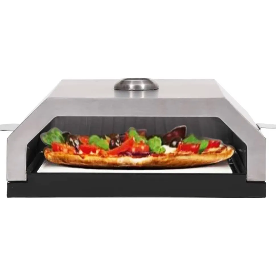 Pizzauuni keraamisella kivellä kaasu tai hiiligrilliin