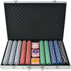 Pokerisarja 1000 pelimerkkiä alumiini