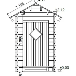 Puucee LP Garden T2, 2m², harjakatto