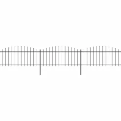 Puutarha-aita keihäskärjillä teräs (0.5-0.75)x5.1m musta