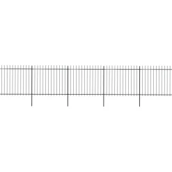 Puutarha-aita keihäskärjillä 8.5x1.5m teräs musta