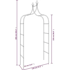 Puutarhakaaret 2 kpl 120x38x260 cm teräs musta