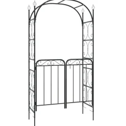 Puutarhakaari portilla 108x45x235 cm teräs musta