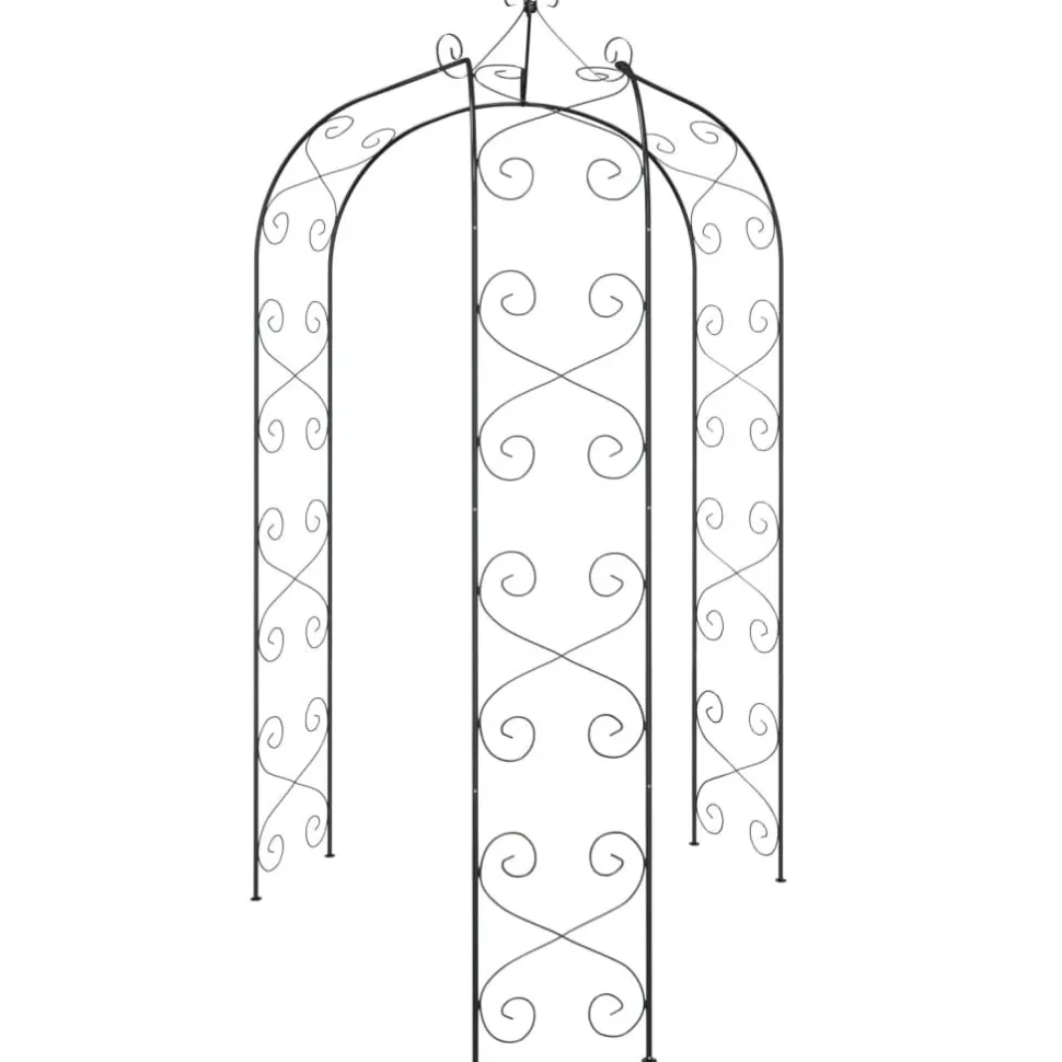 Puutarhakaari Ø180x255 cm teräs musta