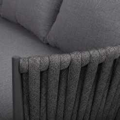 Puutarhakalustesetti Home4You BRISTOL kulmasohva ja pöytä, harmaa