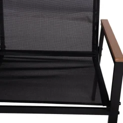 Puutarhakalustesetti Home4You CANAAN pöytä, penkki ja 2 tuolia, musta
