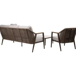 Puutarhakalustesetti Home4You DELIA pöytä, sohva ja 2 tuolia, beige