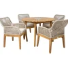 Puutarhakalustesetti Home4You FLORIDA pöytä ja 4 tuolia, beige