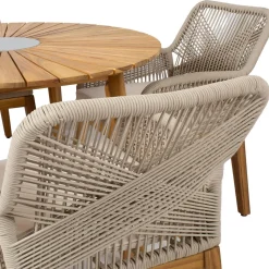 Puutarhakalustesetti Home4You FLORIDA pöytä ja 4 tuolia, beige