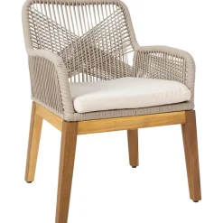 Puutarhakalustesetti Home4You FLORIDA pöytä ja 4 tuolia, beige