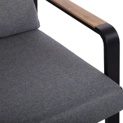 Puutarhakalustesetti Home4You LONA pöytä, sohva ja 2 tuolia, harmaa/musta