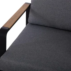 Puutarhakalustesetti Home4You LONA pöytä, sohva ja 2 tuolia, harmaa/musta