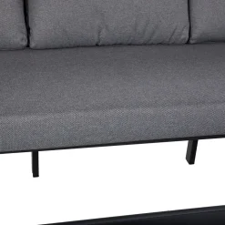 Puutarhakalustesetti Home4You LONA pöytä, sohva ja 2 tuolia, harmaa/musta