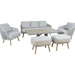 Puutarhakalustesetti Home4You MALISE 6-osainen, beige