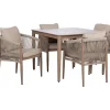 Puutarhakalustesetti Home4You MEDINA pöytä ja 4 tuolia, beige