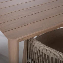 Puutarhakalustesetti Home4You MEDINA pöytä ja 4 tuolia, beige