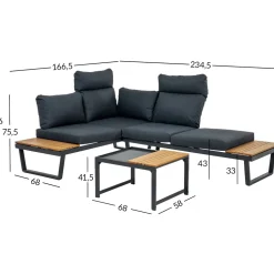 Puutarhakalustesetti Home4You MOERS monikäyttöinen, harmaa