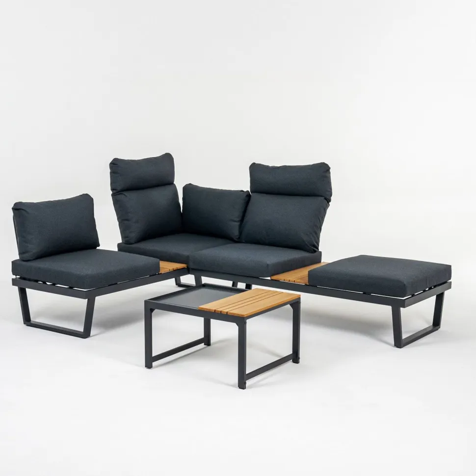 Puutarhakalustesetti Home4You MOERS monikäyttöinen, harmaa