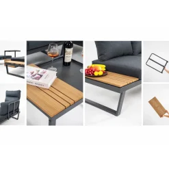 Puutarhakalustesetti Home4You MOERS monikäyttöinen, harmaa