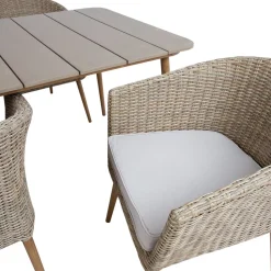 Puutarhakalustesetti Home4You NORWAY pöytä ja 4 tuolia, beige