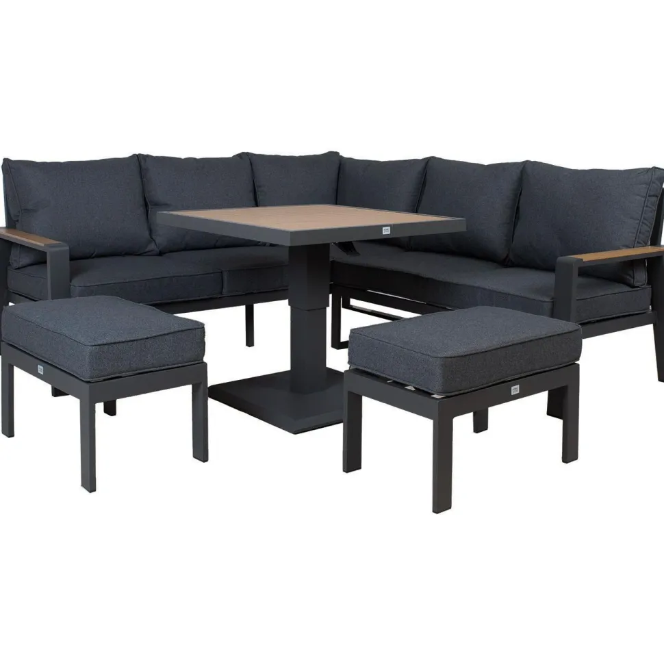 Puutarhakalustesetti Home4You PARKER 4-osainen, harmaa