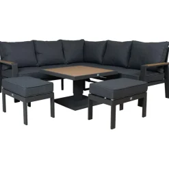 Puutarhakalustesetti Home4You PARKER 4-osainen, harmaa