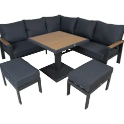 Puutarhakalustesetti Home4You PARKER 4-osainen, harmaa