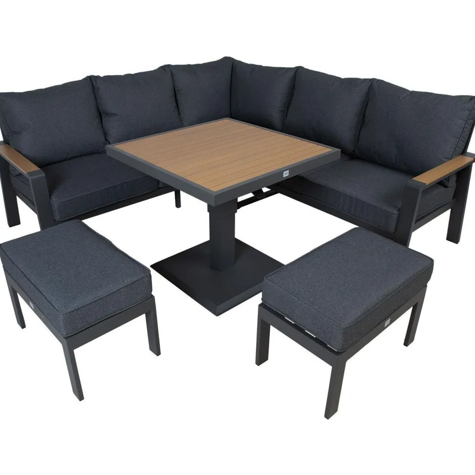Puutarhakalustesetti Home4You PARKER 4-osainen, harmaa