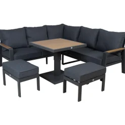 Puutarhakalustesetti Home4You PARKER 4-osainen, harmaa