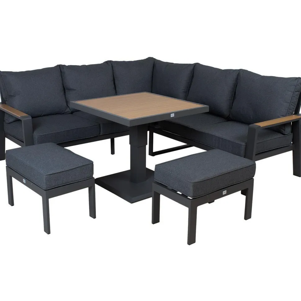 Puutarhakalustesetti Home4You PARKER 4-osainen, harmaa